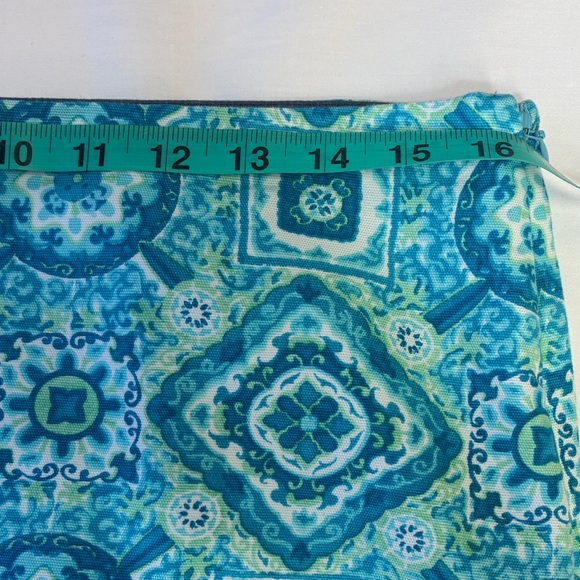 💙 Talbots Turquoise Patterned Skirt Women’s 12P Lined Cotton Stretch Petite 💙 - Picture 11 of 14